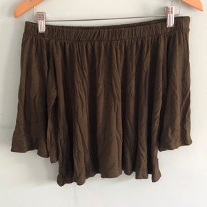 olive / army green off the shoulder top